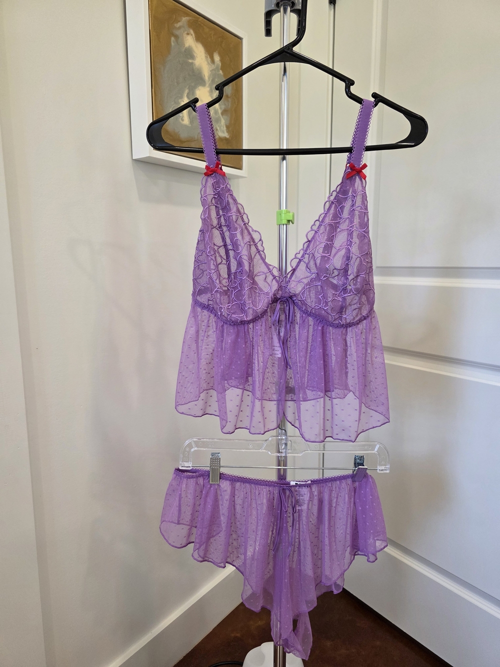 NWT VS PINK Wink Lace Cami & Flutter Short Set XXL